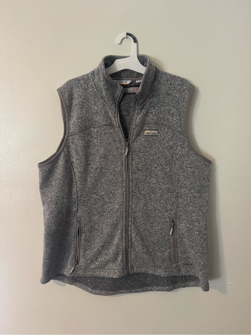 Orvis heather gray sweater fleece vest XL